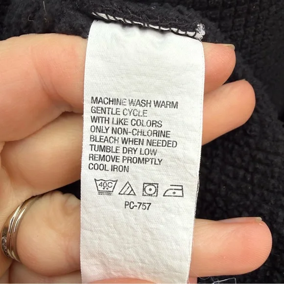 Timberland Men’s Black Quarter Zip Thermal Pullover Sweatshirt Size Medium - Picture 10 of 11